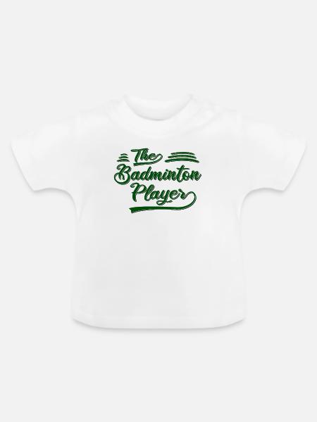 der Badminton Spieler - Baby Bio-T-Shirt mit Rundhals - Weiß
