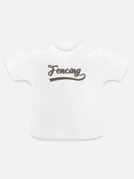 Fechten - Baby Bio-T-Shirt mit Rundhals - Weiß