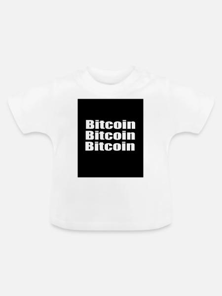 BITCOIN BITCOIN BITCOIN - Baby Bio-T-Shirt mit Rundhals - Weiß