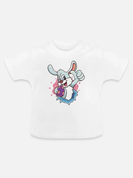 Osterhase - Baby Bio-T-Shirt mit Rundhals - Weiß