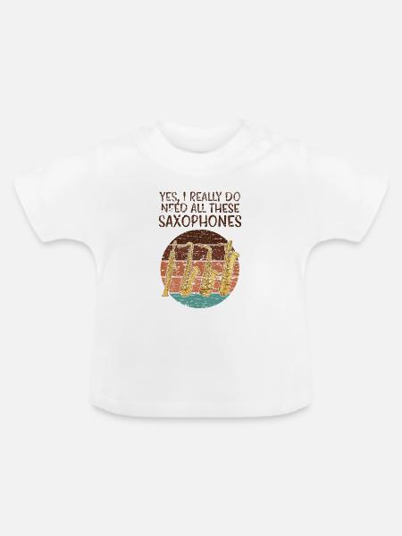 Saxophone Arten - Baby Bio-T-Shirt mit Rundhals - Weiß