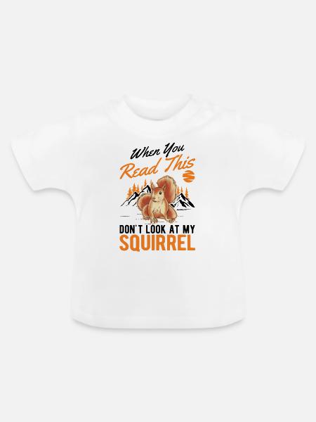 Eichhörnchen Geschenk Grauhörnchen Squirrel - Baby Bio-T-Shirt mit Rundhals - Weiß
