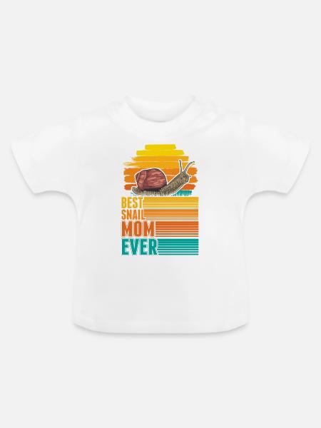 Best Snail Mom Ever Schnecken Mama - Baby Bio-T-Shirt mit Rundhals - Weiß
