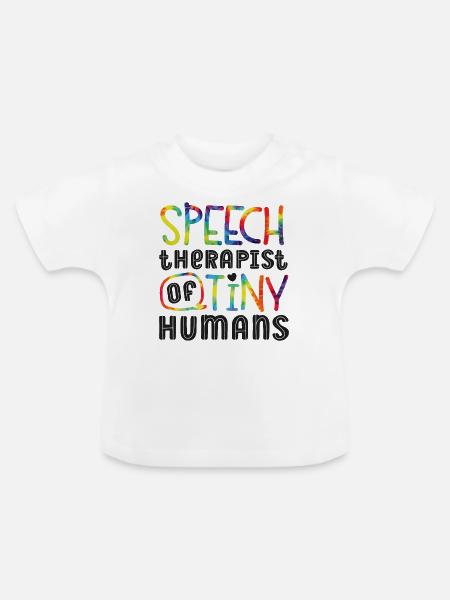 Speech Therapist Therapy Assistant - Baby Bio-T-Shirt mit Rundhals - Weiß