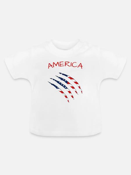America - Baby Bio-T-Shirt mit Rundhals - Weiß