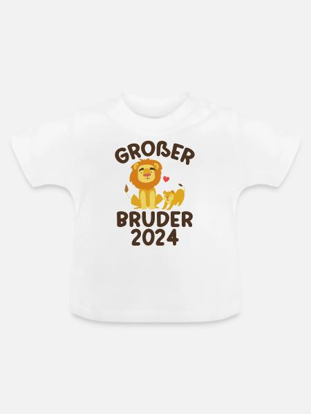Großer Bruder 2024 - Baby Bio-T-Shirt mit Rundhals - Weiß