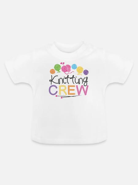 Knitting Knitter Knitting Crew - Baby Bio-T-Shirt mit Rundhals - Weiß