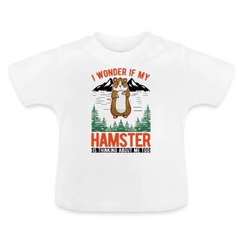 Hamster Hamster Roue Golden Hamster Hamster - T-shirt bio col rond Bébé - blanc - Devant