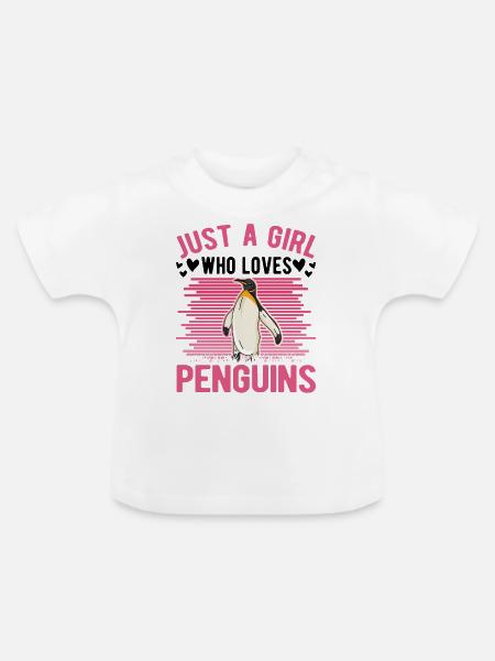 Pinguin Mädchen Penguin - Baby Bio-T-Shirt mit Rundhals - Weiß