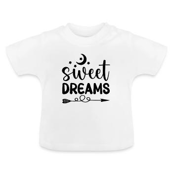 Sweet Dreams - Baby Bio-T-Shirt mit Rundhals - Weiß - Vorne