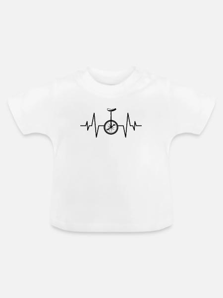 Einrad Herzschlag - Baby Bio-T-Shirt mit Rundhals - Weiß