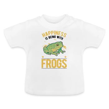 Frog Luck Tree Frog - Baby Organic T-Shirt with Round Neck - white - Front