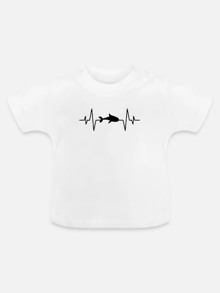 Delfin Herzschlag - Baby Bio-T-Shirt mit Rundhals - Weiß