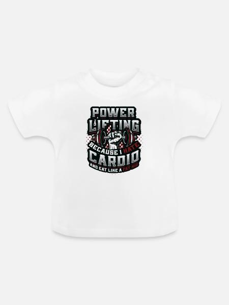 Funny Power Lifting Gewichtheben - Baby Bio-T-Shirt mit Rundhals - Weiß