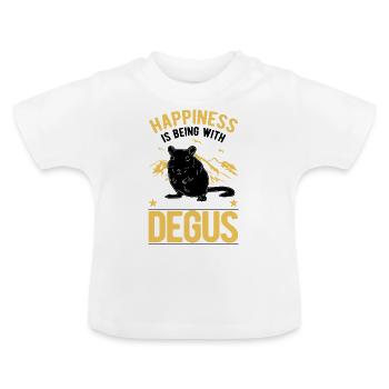 Degu Lucky Shrub Rat Forest Degu - Baby Organic T-Shirt with Round Neck - white - Front