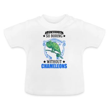 Caméléon Cadeau Caméléon - T-shirt bio col rond Bébé - blanc - Devant