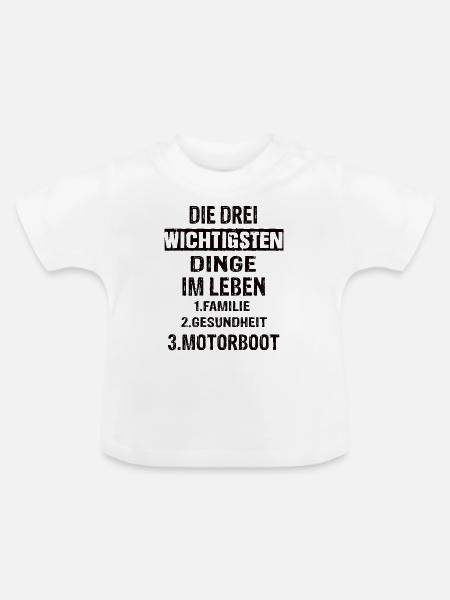 Motorboot - Baby Bio-T-Shirt mit Rundhals - Weiß