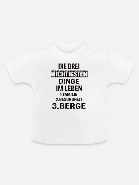 Berge - Baby Bio-T-Shirt mit Rundhals - Weiß