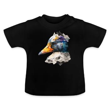 Canard Oiseau Coloré Cadeau Femme Art Animaux Zoo - T-shirt bio col rond Bébé - noir - Devant