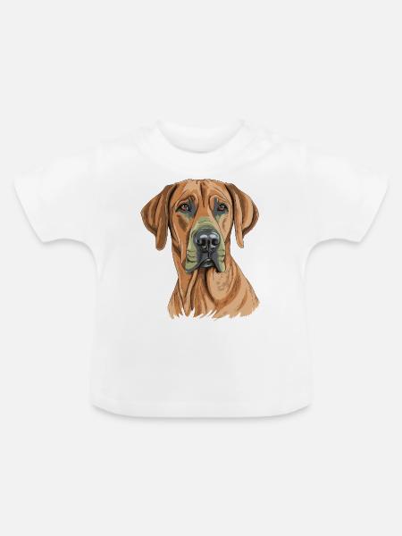 Rhodesian Ridgeback - Baby Bio-T-Shirt mit Rundhals - Weiß