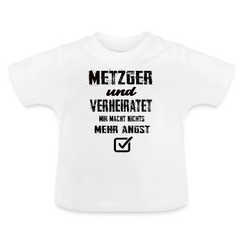 Metzger und Verheiratet - Baby Bio-T-Shirt mit Rundhals - Weiß - Vorne