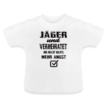 Jäger und Verheiratet - Baby Bio-T-Shirt mit Rundhals - Weiß - Vorne