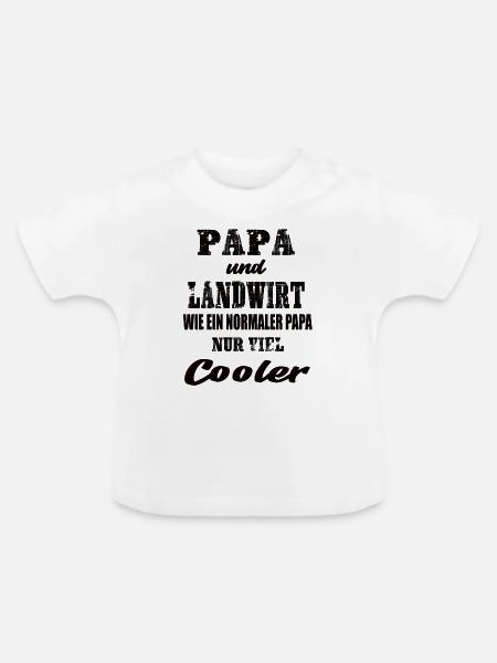 Papa und Landwirt - Baby Bio-T-Shirt mit Rundhals - Weiß