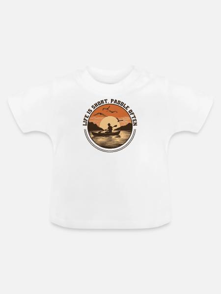 Kanu Canadier-Canoe Kajak Paddle-Life - Baby Bio-T-Shirt mit Rundhals - Weiß