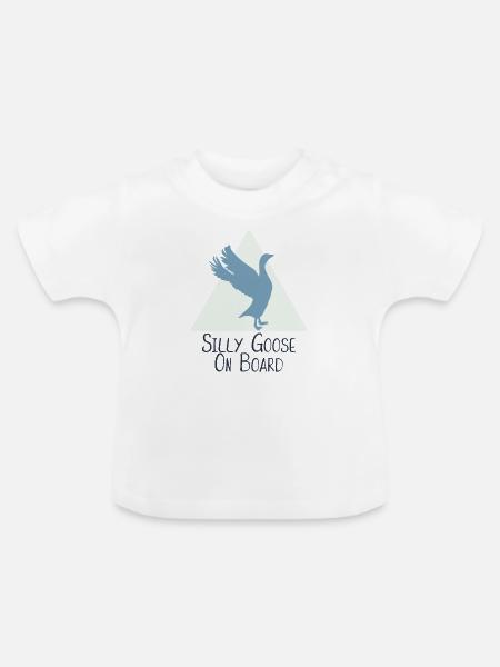 Silly Goose On Board - Baby Bio-T-Shirt mit Rundhals - Weiß