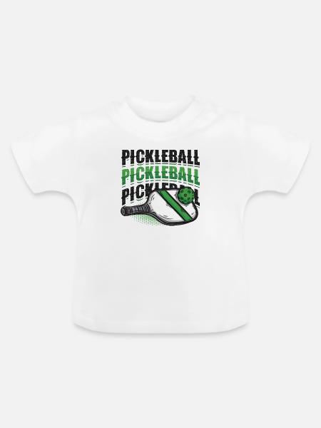 Pickleball-Liebhaber - Baby Bio-T-Shirt mit Rundhals - Weiß