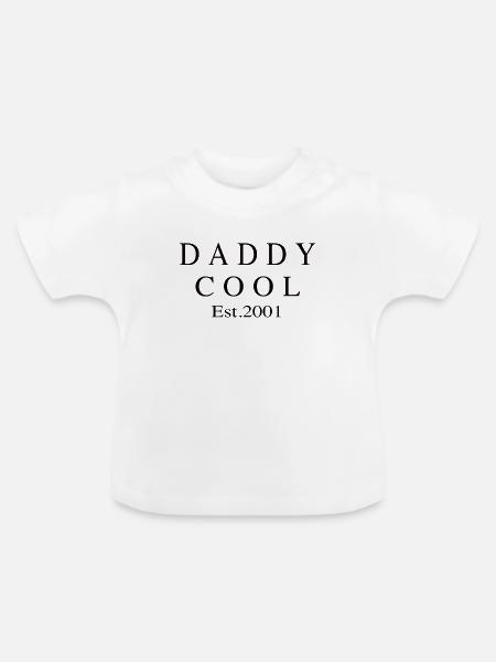 Daddy Cool est 2001 - Baby Bio-T-Shirt mit Rundhals - Weiß