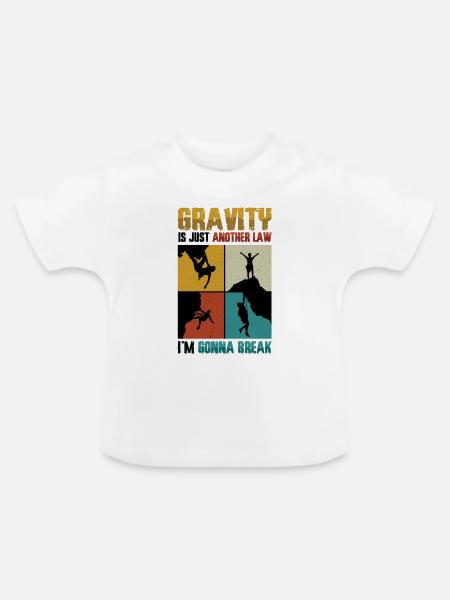 Anti-schwerkraft-bouldern, Felsklettern - Baby Bio-T-Shirt mit Rundhals - Weiß