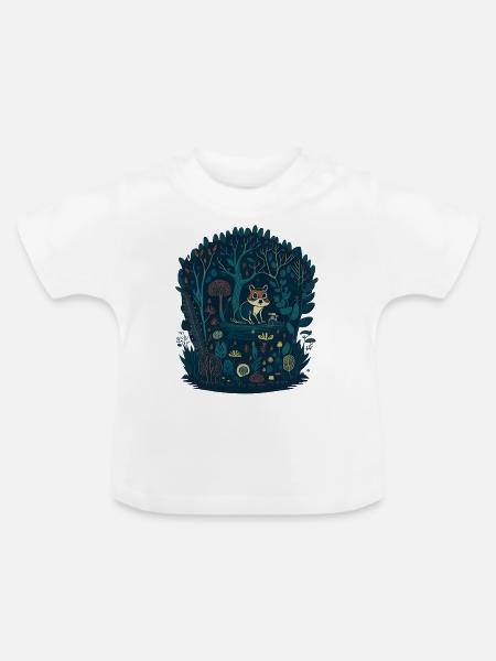 Wald-Streifenhörnchen - Baby Bio-T-Shirt mit Rundhals - Weiß