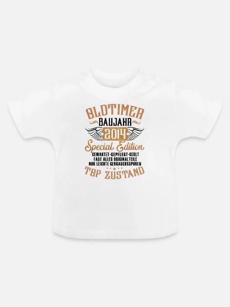 Oldtimer 2014 - Baby Bio-T-Shirt mit Rundhals - Weiß