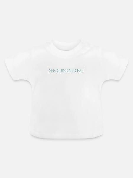 Snowboarding Schriftzug - Baby Bio-T-Shirt mit Rundhals - Weiß