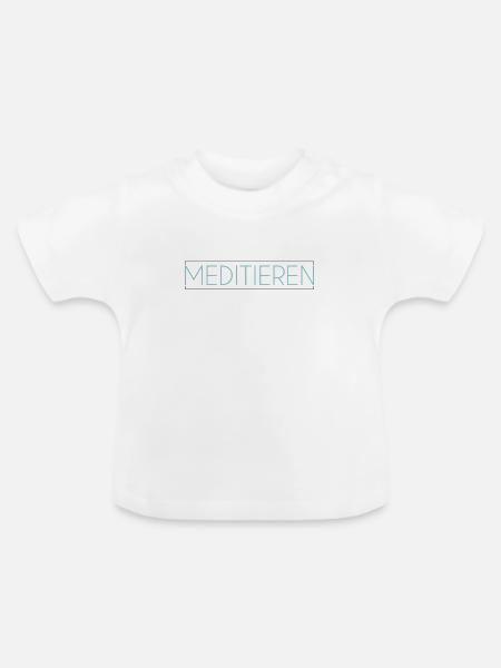 Meditation Schriftzug - Baby Bio-T-Shirt mit Rundhals - Weiß