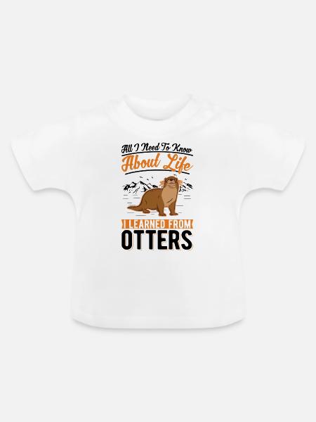 Otter Fischotter Seeotter - Baby Bio-T-Shirt mit Rundhals - Weiß
