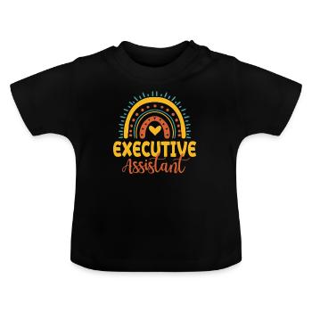 Assistante du Directeur Général Boho Rainbow - T-shirt bio col rond Bébé - noir - Devant