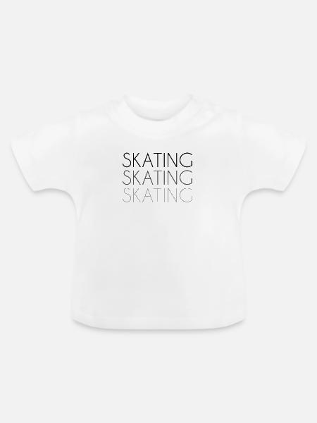 Skating Schriftzug - Baby Bio-T-Shirt mit Rundhals - Weiß