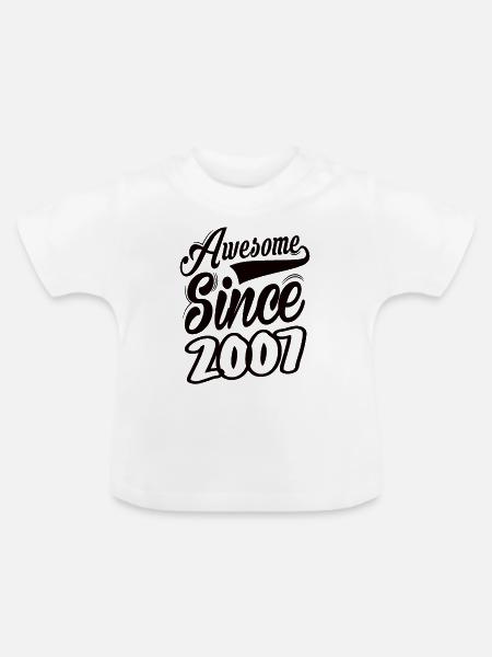 Awesome Since 2007 - Baby Bio-T-Shirt mit Rundhals - Weiß