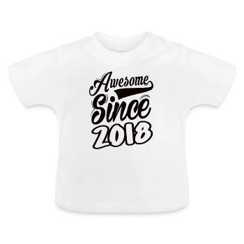 Awesome Since 2018 - Baby Organic T-Shirt with Round Neck - white - Front