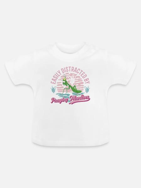 Gottesanbeterin Praying Mantis Fangschrecke - Baby Bio-T-Shirt mit Rundhals - Weiß