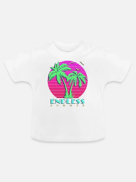 Endloser Sommer - Baby Bio-T-Shirt mit Rundhals - Weiß