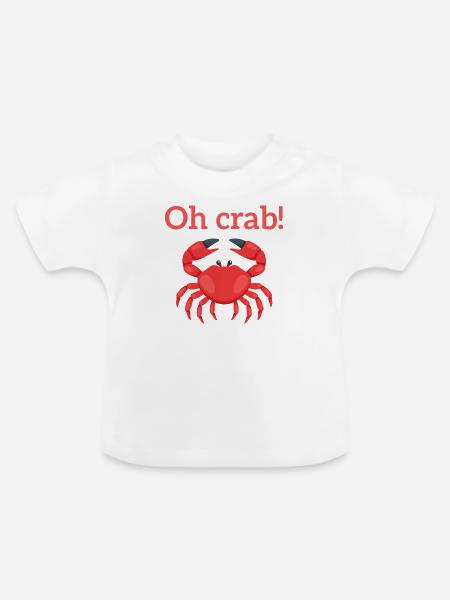 Oh Krabbe - Baby Bio-T-Shirt mit Rundhals - Weiß