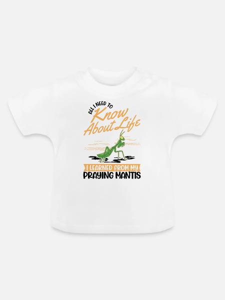 Gottesanbeterin Mantis Fangschrecke - Baby Bio-T-Shirt mit Rundhals - Weiß