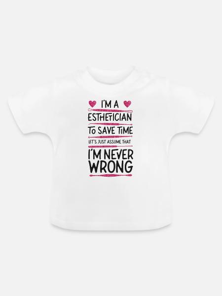 Cute Licensed Esthetician Skincare - Baby Bio-T-Shirt mit Rundhals - Weiß