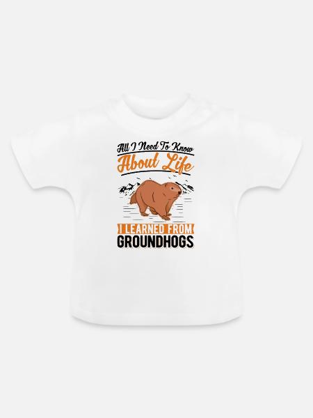 Murmeltier Groundhog Waldmurmeltier - Baby Bio-T-Shirt mit Rundhals - Weiß