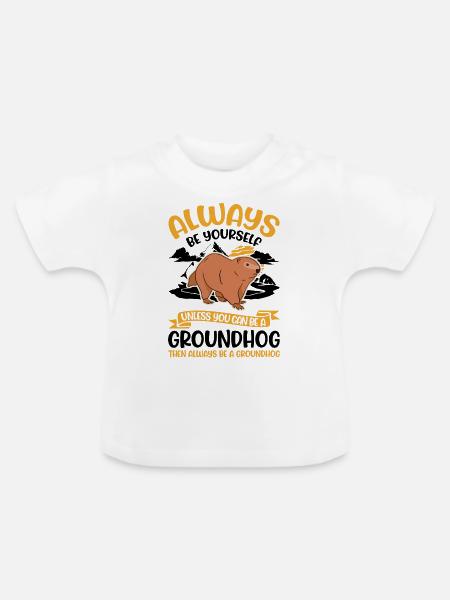 Murmeltier Groundhog Marmot Waldmurmeltier - Baby Bio-T-Shirt mit Rundhals - Weiß
