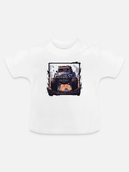Monstertruck - Baby Bio-T-Shirt mit Rundhals - Weiß