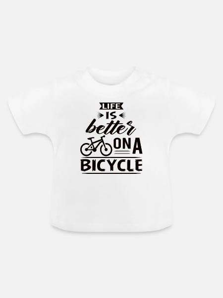Rennrad - Baby Bio-T-Shirt mit Rundhals - Weiß